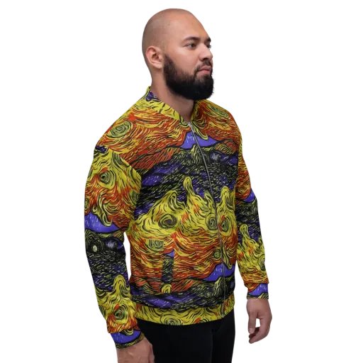 Dancing Solar Flare on a Bomber Jacket