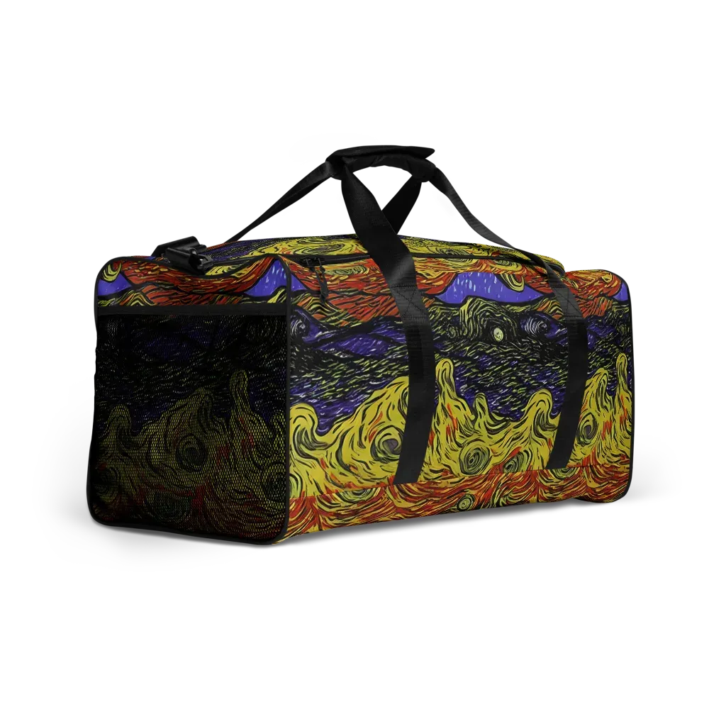 Dancing Solar Flare on Duffle Bag — Right Front