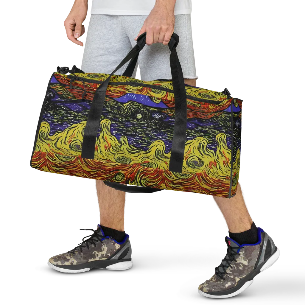 Dancing Solar Flare on Duffle Bag — Front