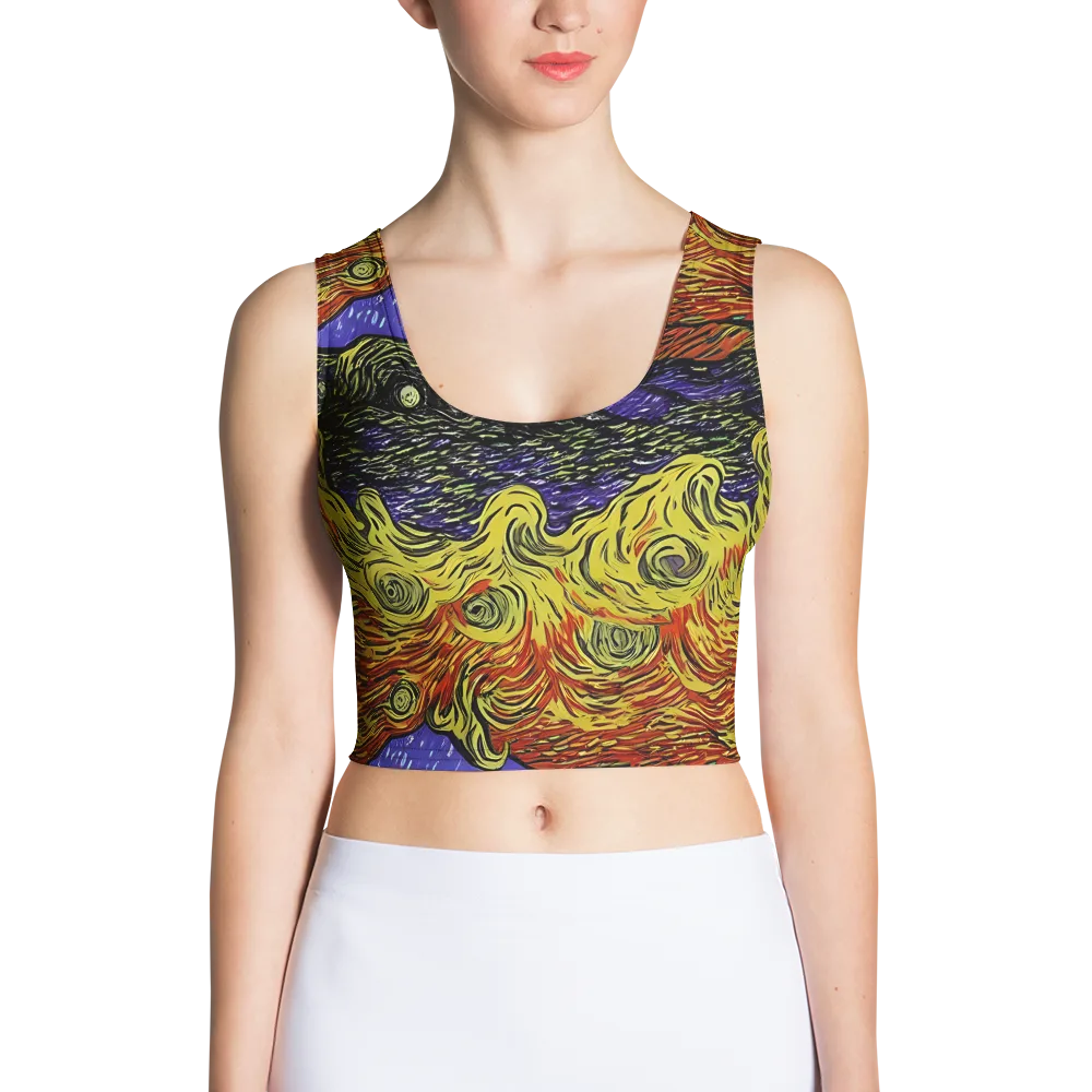 Dancing Solar Flare on Crop Top — Front