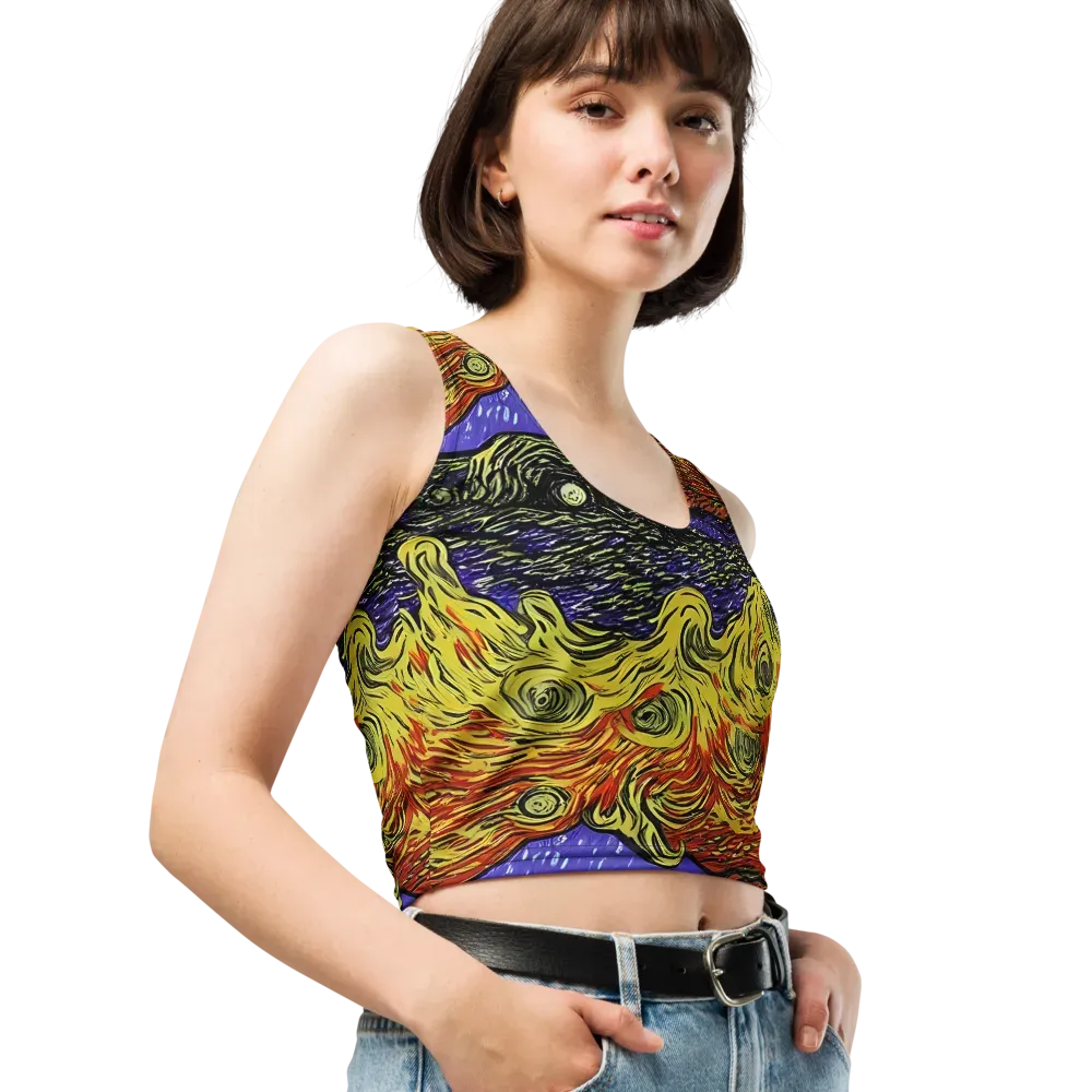 Dancing Solar Flare on Crop Top — Right Front