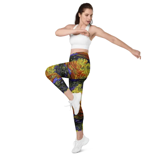 Dancing Solar Flare on a Leggings with Pockets