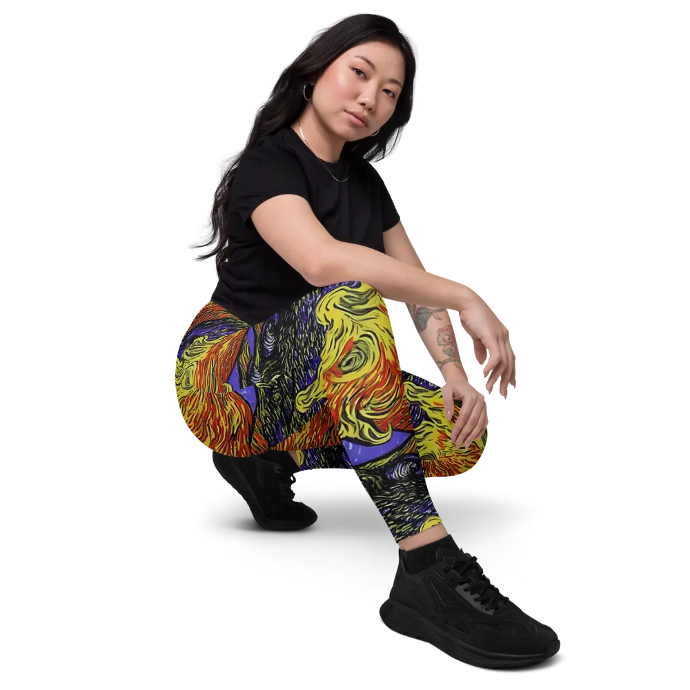 Dancing Solar Flare on Leggings with Pockets — Right Front