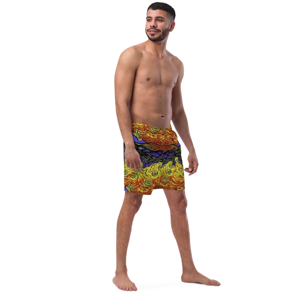 Dancing Solar Flare on Swim Trunks — Right Front