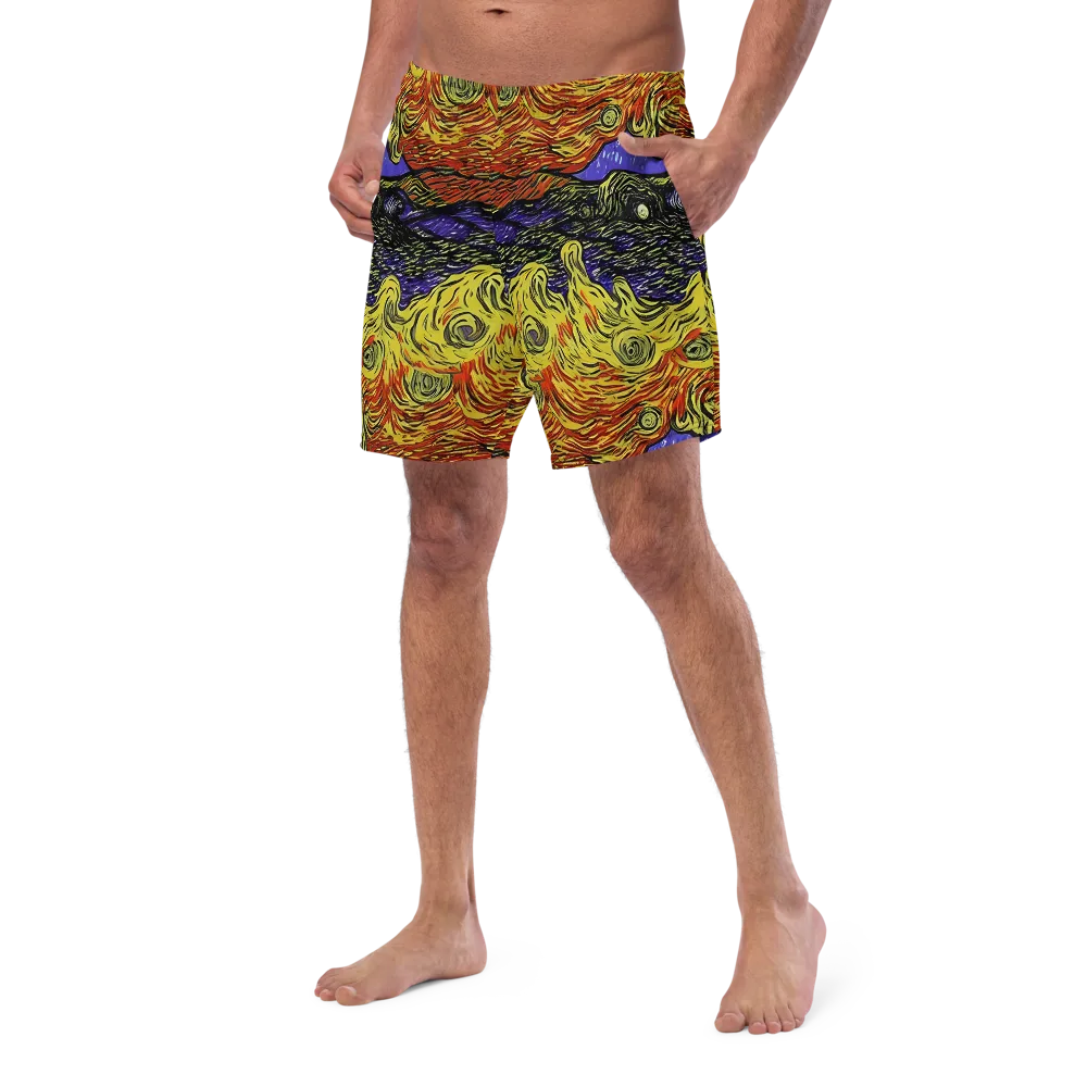 Dancing Solar Flare on Swim Trunks — Left Front
