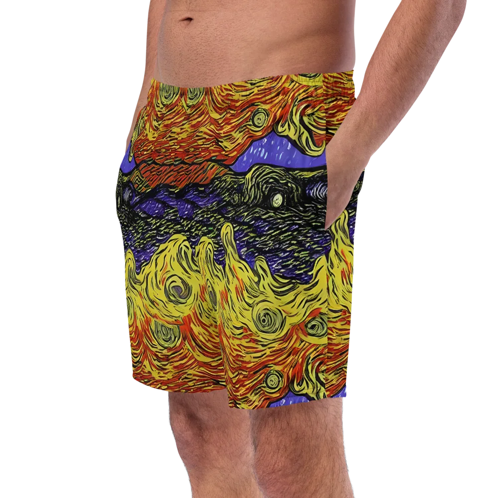 Dancing Solar Flare on Swim Trunks — Left Front