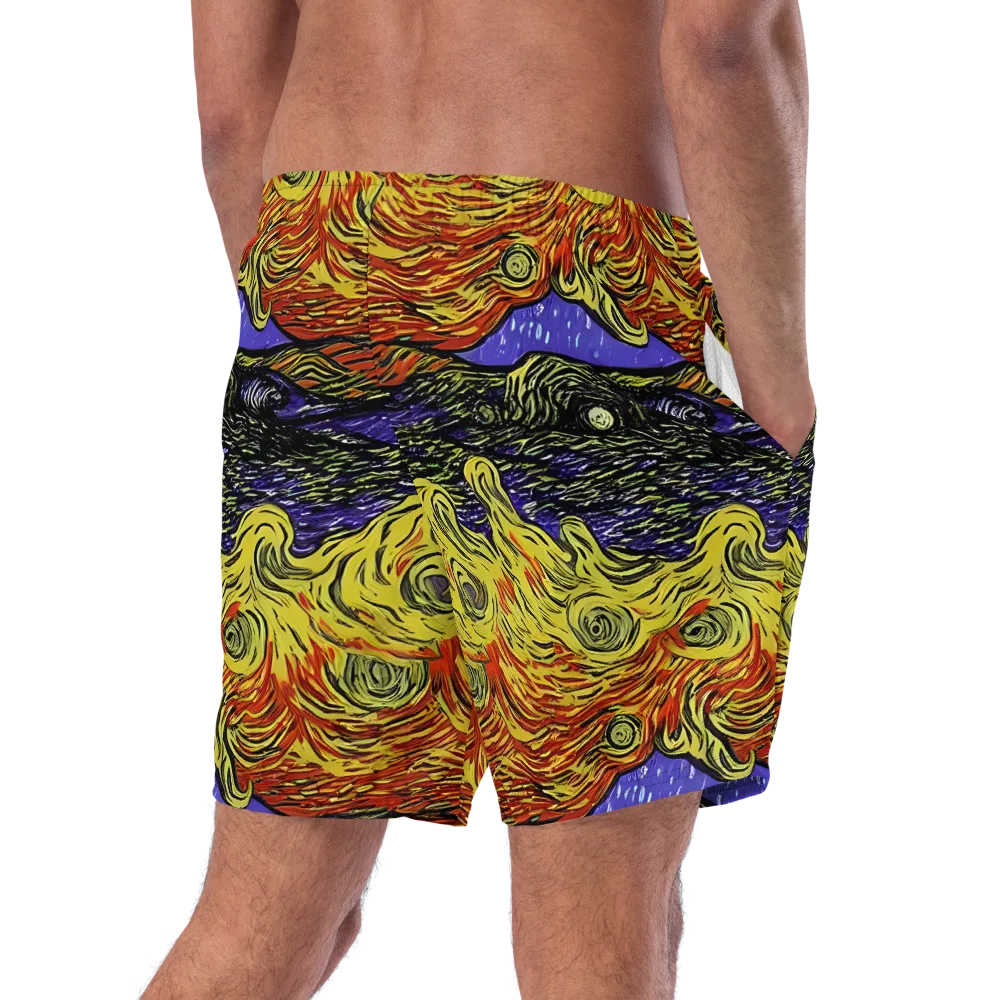 Dancing Solar Flare on Swim Trunks — Right Back