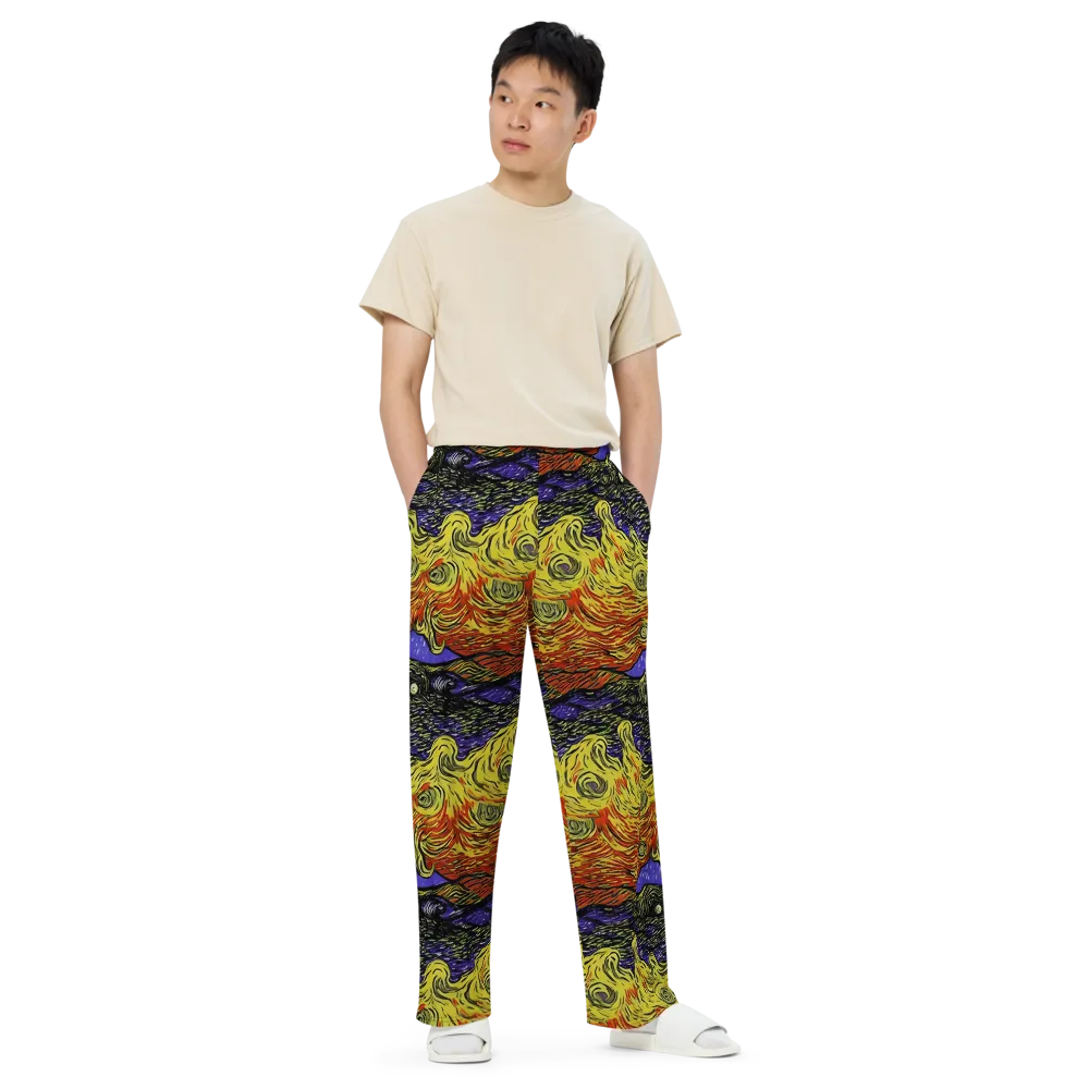 Dancing Solar Flare on Wide-Leg Pants — Front