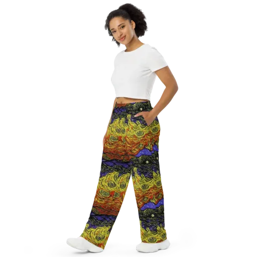 Dancing Solar Flare on a Wide-Leg Pants