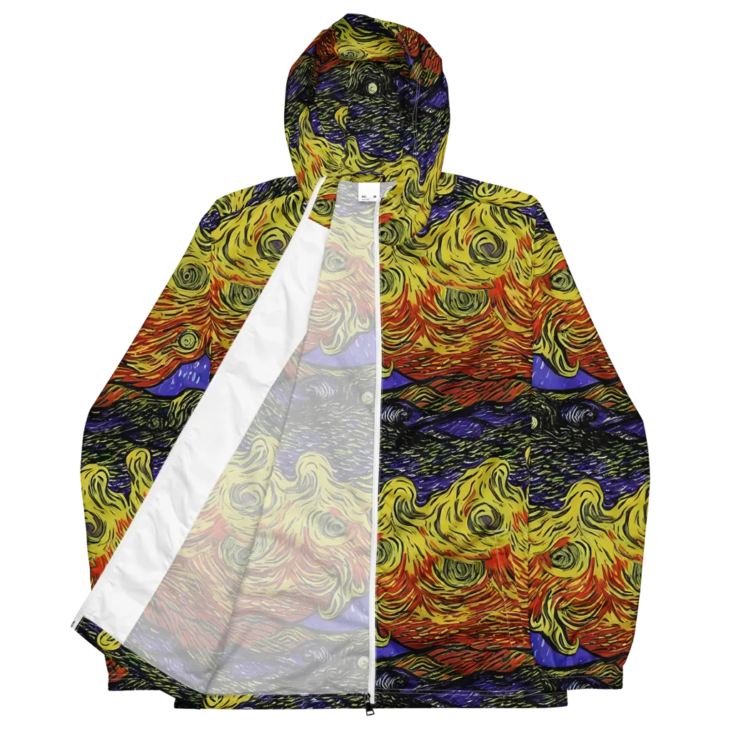 Dancing Solar Flare on Men's Windbreaker — Front