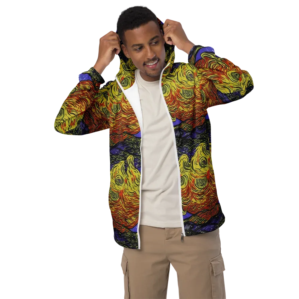 Dancing Solar Flare on Men's Windbreaker — Front