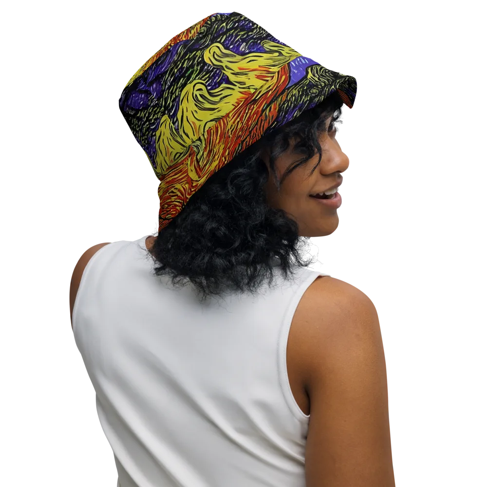 Dancing Solar Flare on Reversible Bucket Hat — Right Outside