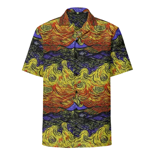 Dancing Solar Flare on a Button Shirt