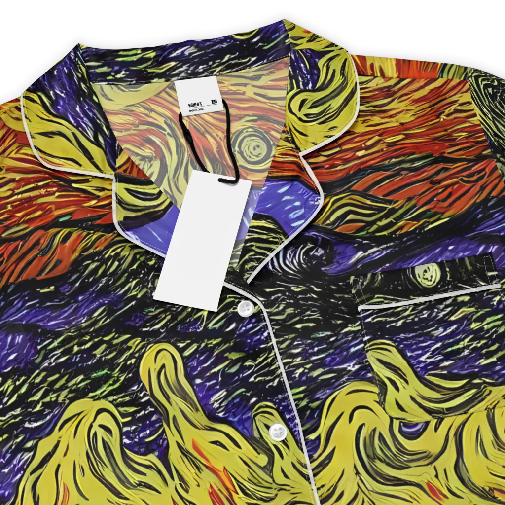 Dancing Solar Flare on Women's Short Sleeve Pajama Top — Product details