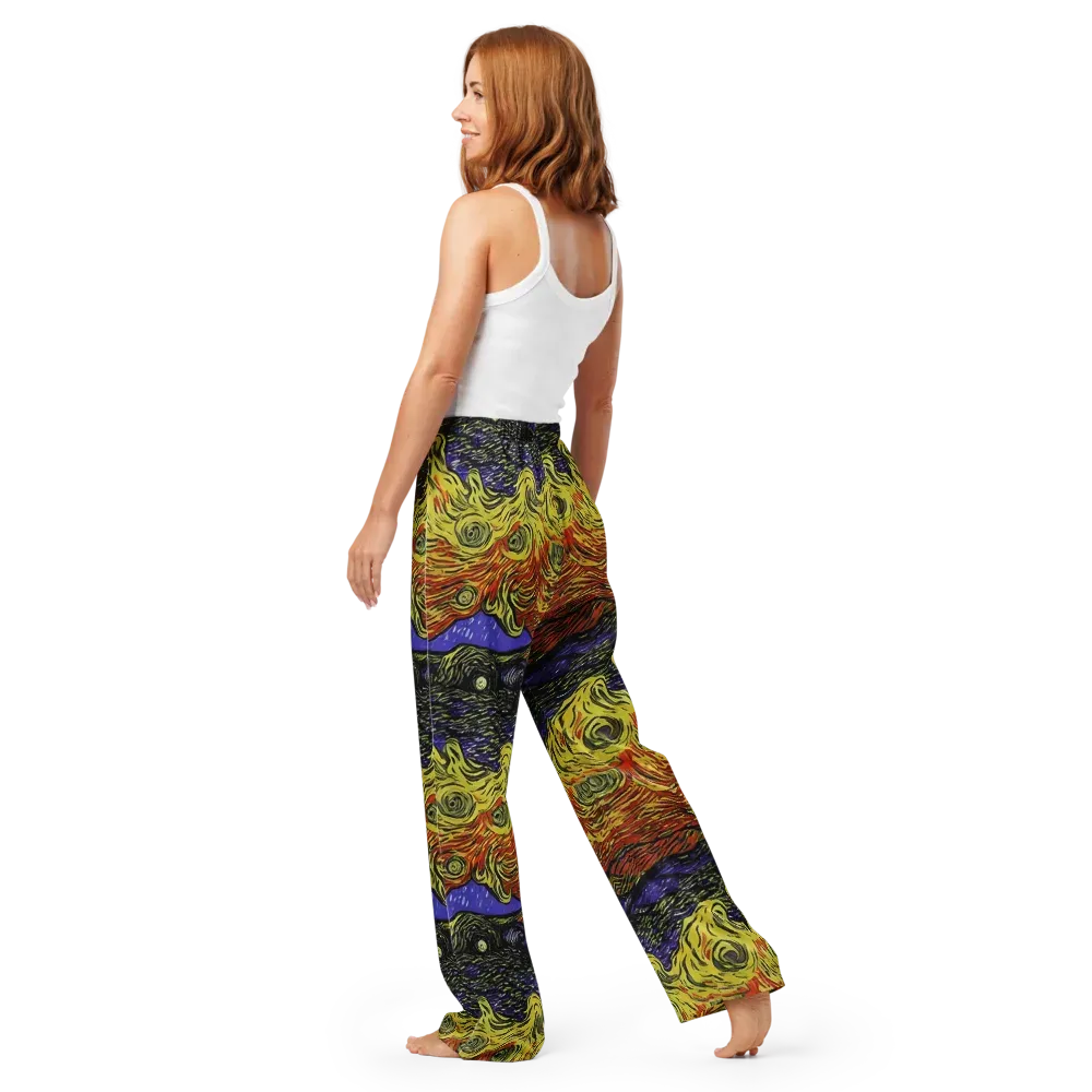 Dancing Solar Flare on Women's Pajama Pants — Back
