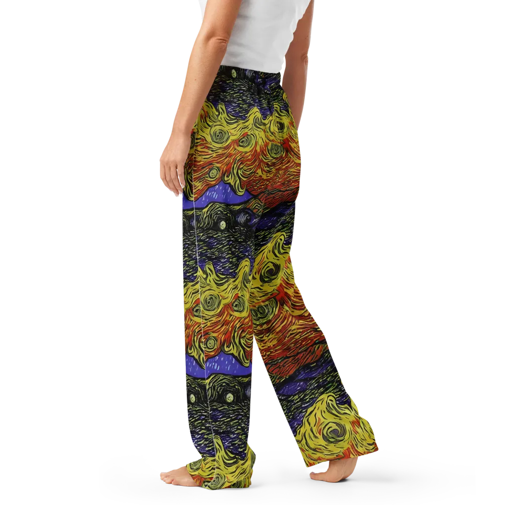 Dancing Solar Flare on Women's Pajama Pants — Left