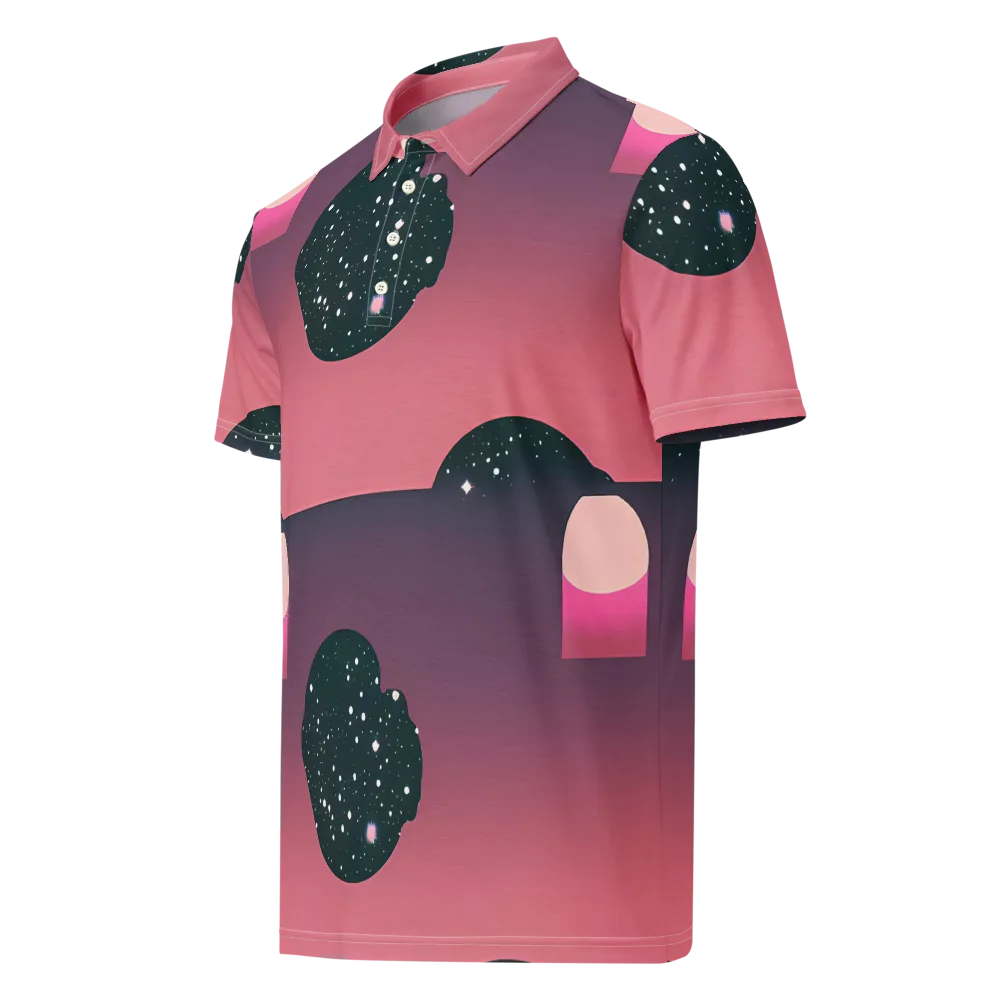 Dreamscape Horizon on Men's Slim Fit Polo Shirt — Left Front