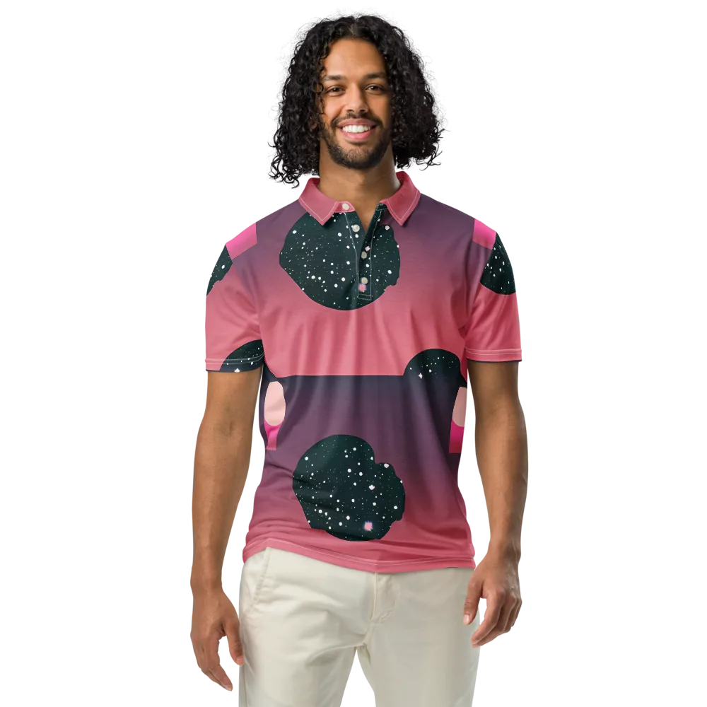 Dreamscape Horizon on Men's Slim Fit Polo Shirt — Front