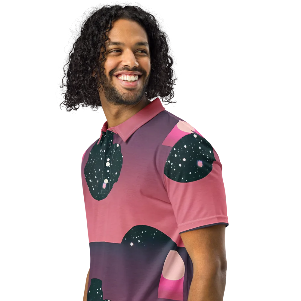 Dreamscape Horizon on Men's Slim Fit Polo Shirt — Left Front