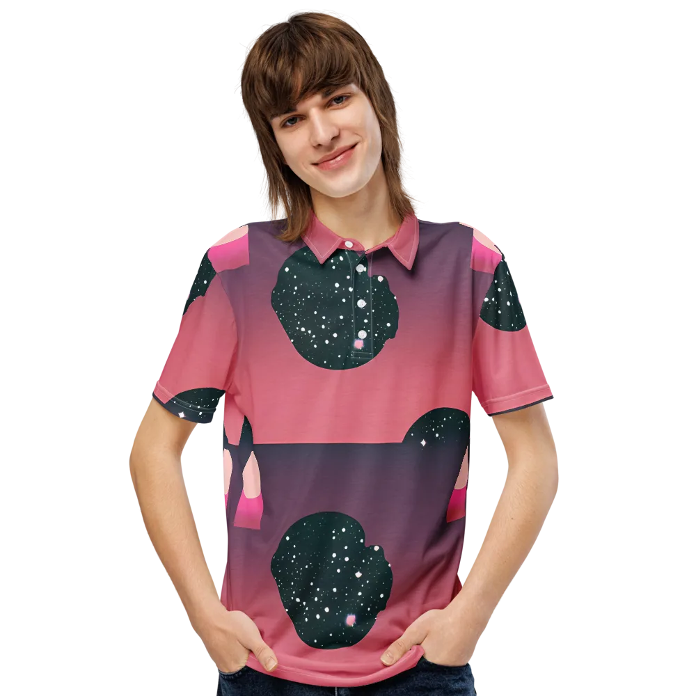 Dreamscape Horizon on Men's Slim Fit Polo Shirt — Front