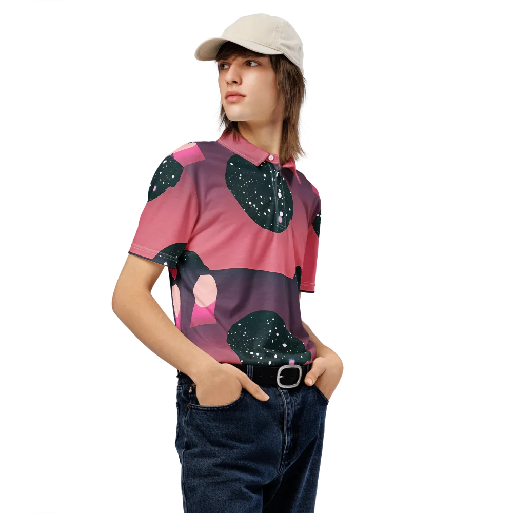 Dreamscape Horizon on Men's Slim Fit Polo Shirt — Right Front