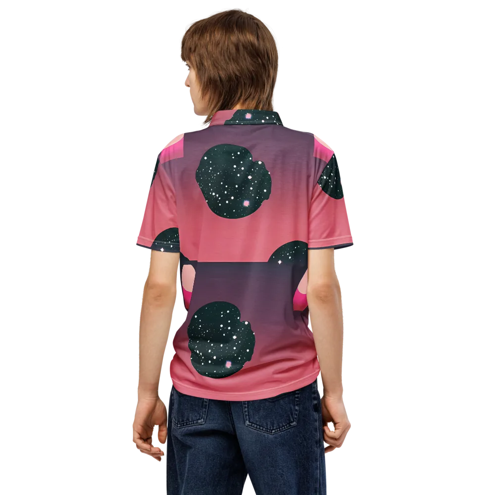 Dreamscape Horizon on Men's Slim Fit Polo Shirt — Back