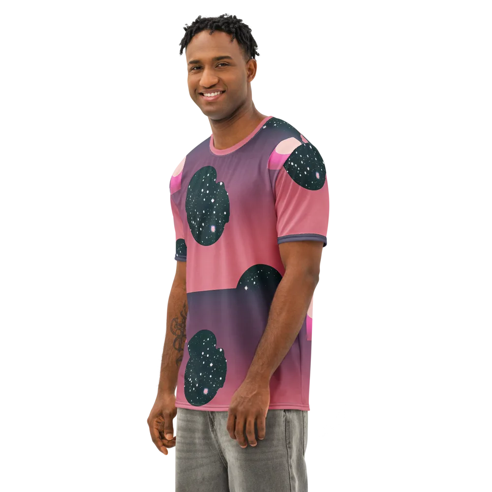 Dreamscape Horizon on Men's Cotton Crew Neck T-Shirt — Left Front
