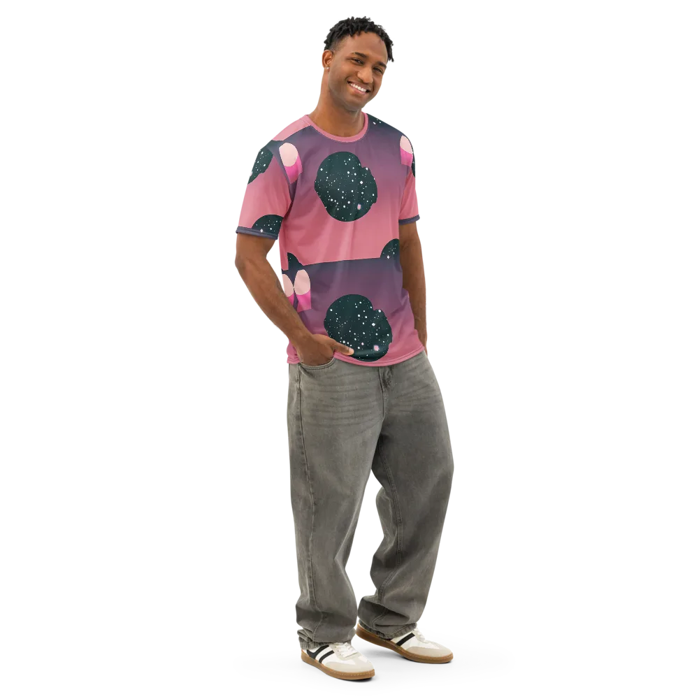Dreamscape Horizon on Men's Cotton Crew Neck T-Shirt — Right Front