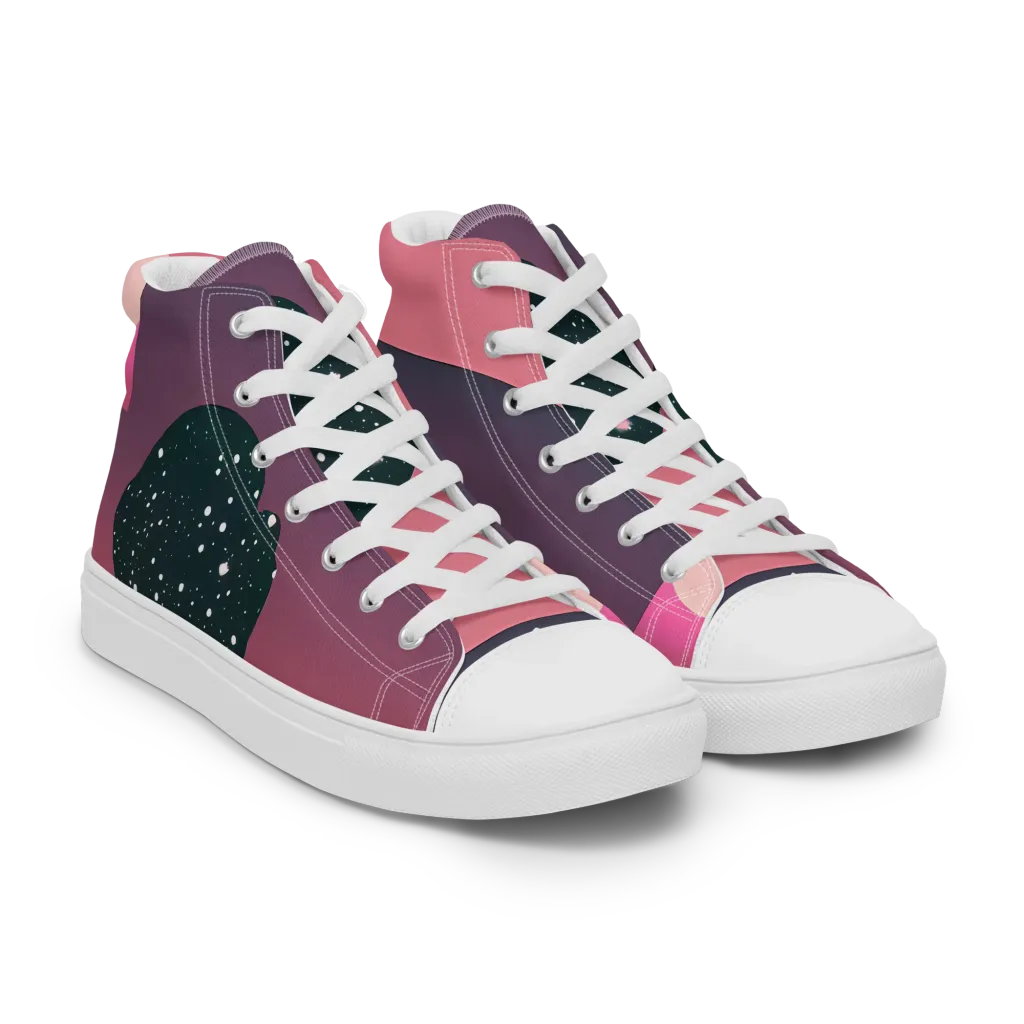 Dreamscape Horizon on Men's High Top Canvas Shoes — Right Front