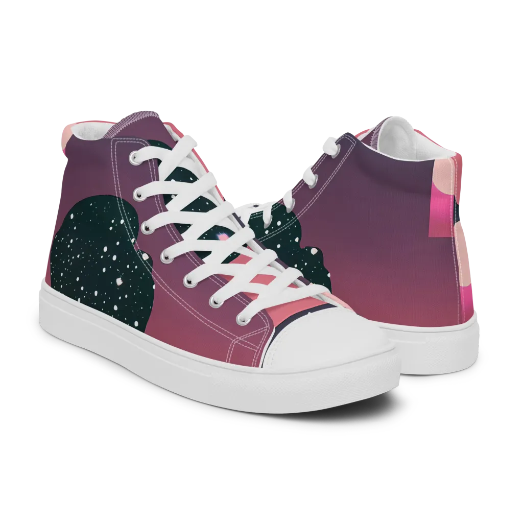 Dreamscape Horizon on Men's High Top Canvas Shoes — Right