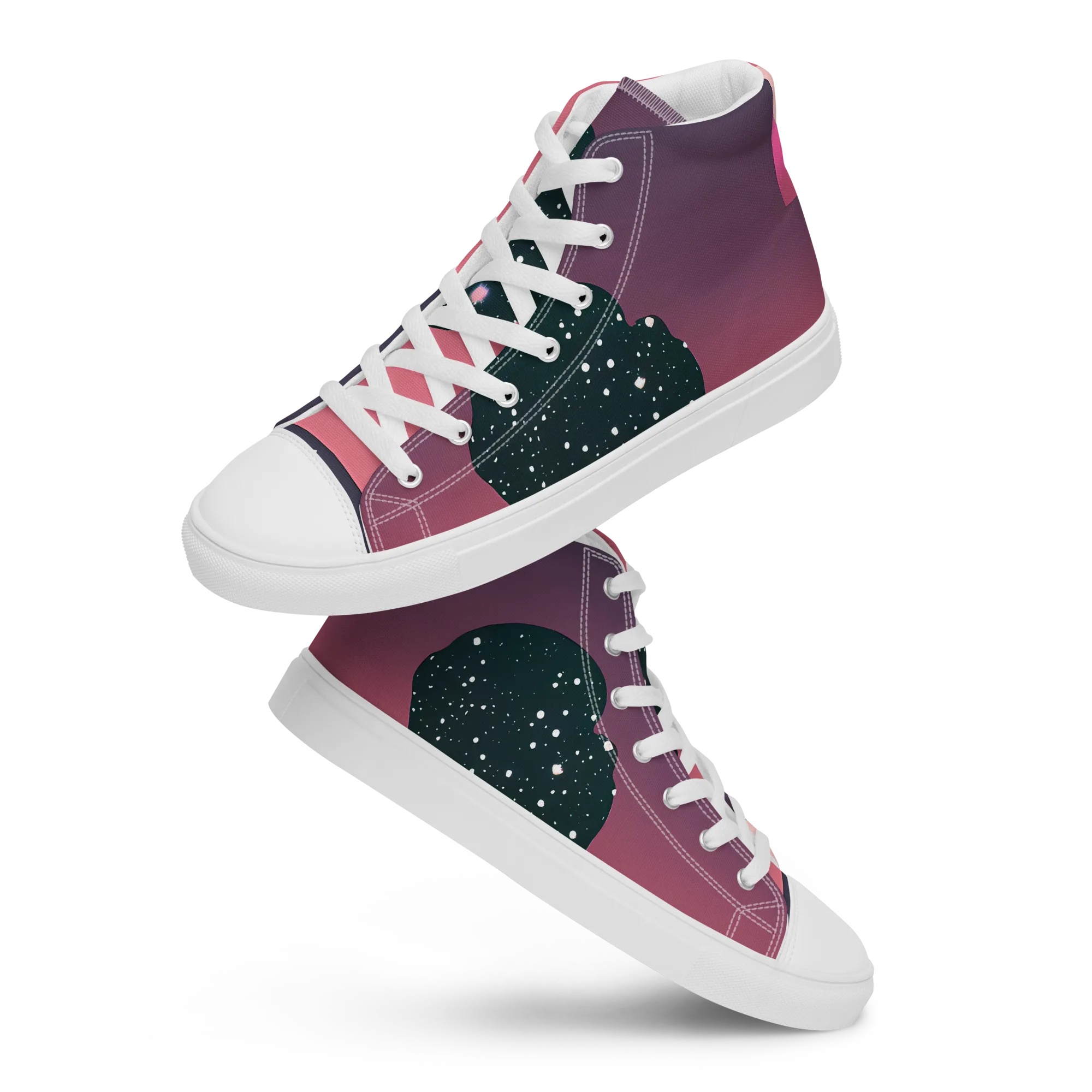 Dreamscape Horizon on Men's High Top Canvas Shoes — Front