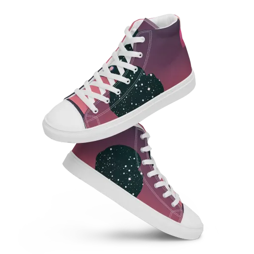Dreamscape Horizon on a Men's High Top Canvas Shoes