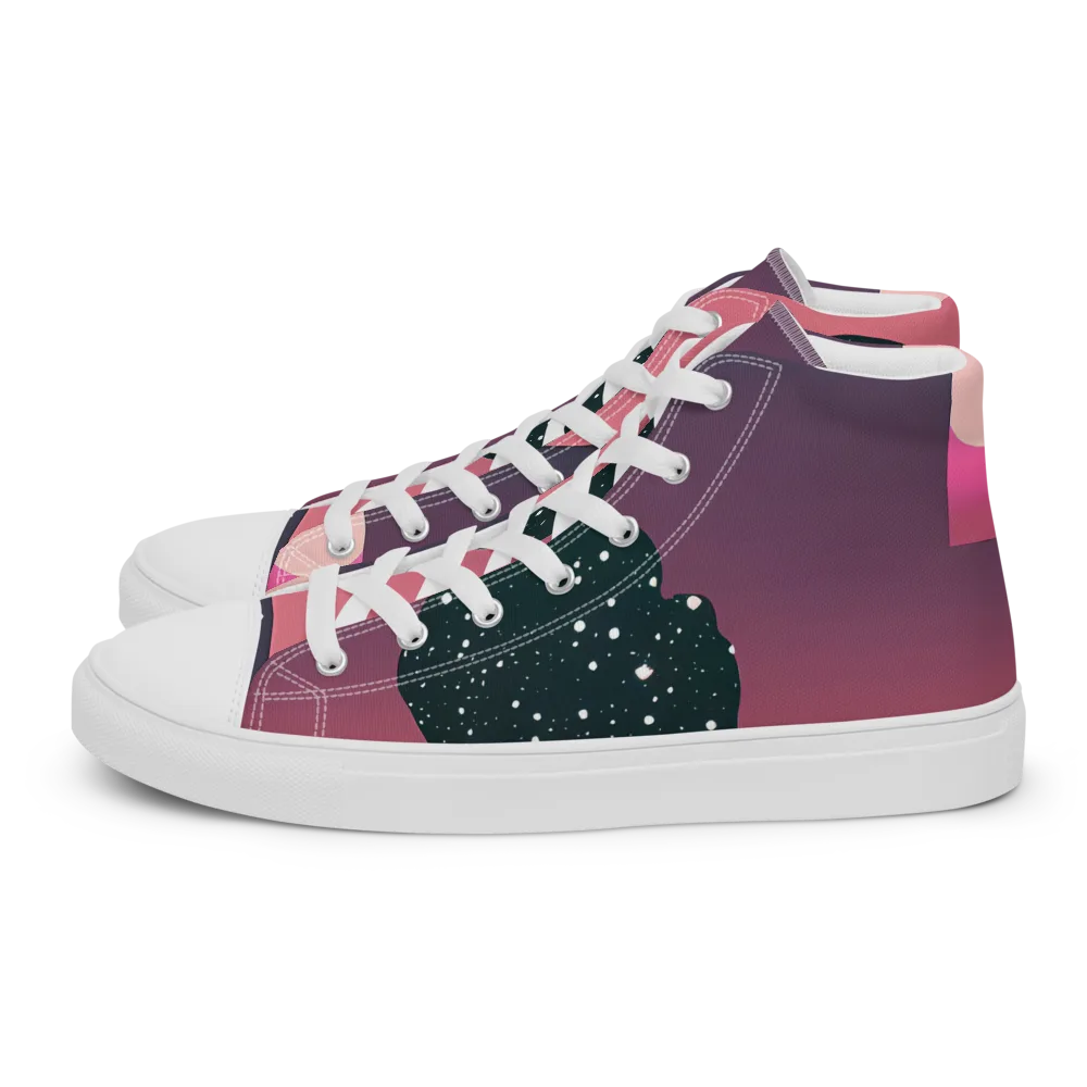 Dreamscape Horizon on Women's High Top Canvas Shoes — Left