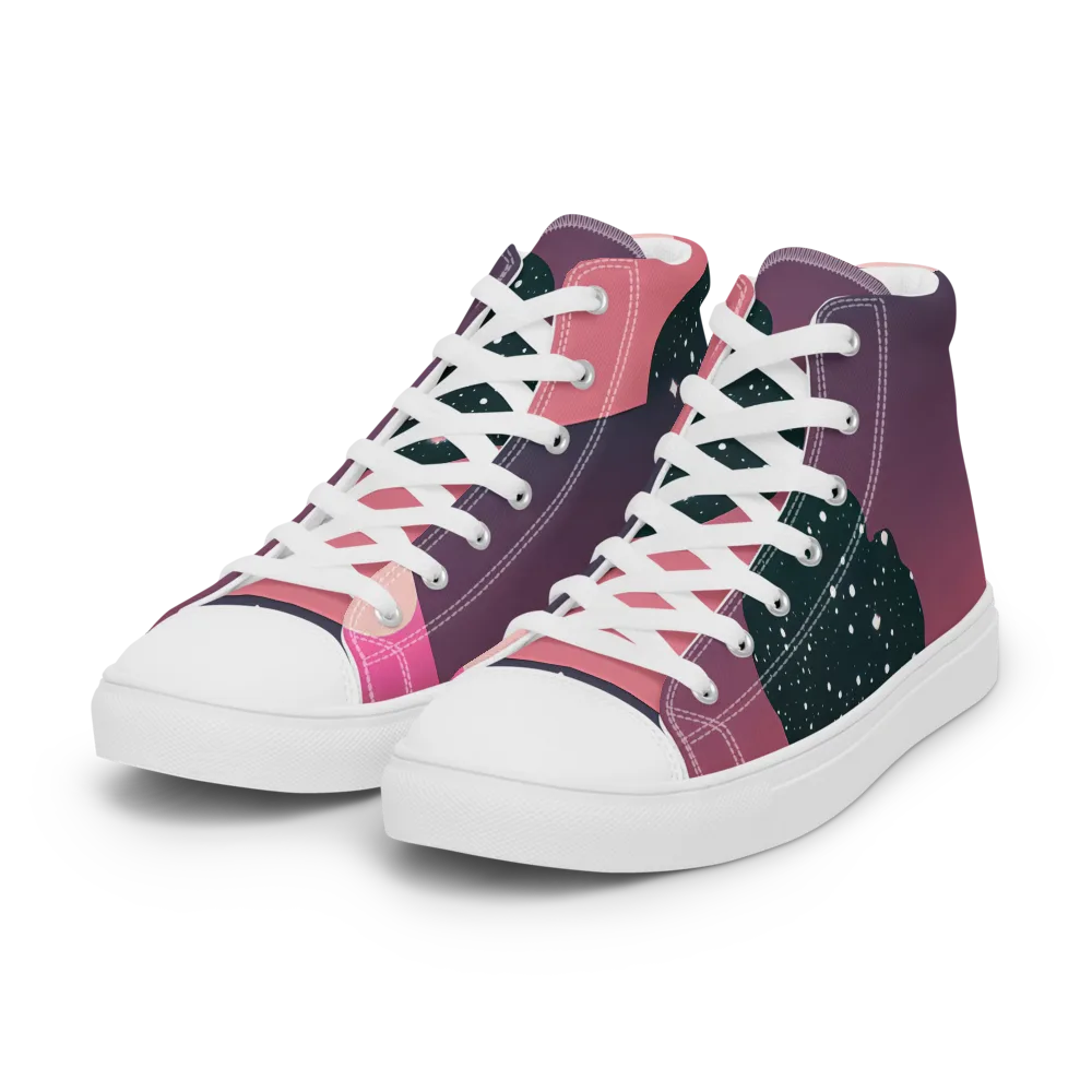 Dreamscape Horizon on Women's High Top Canvas Shoes — Left Front