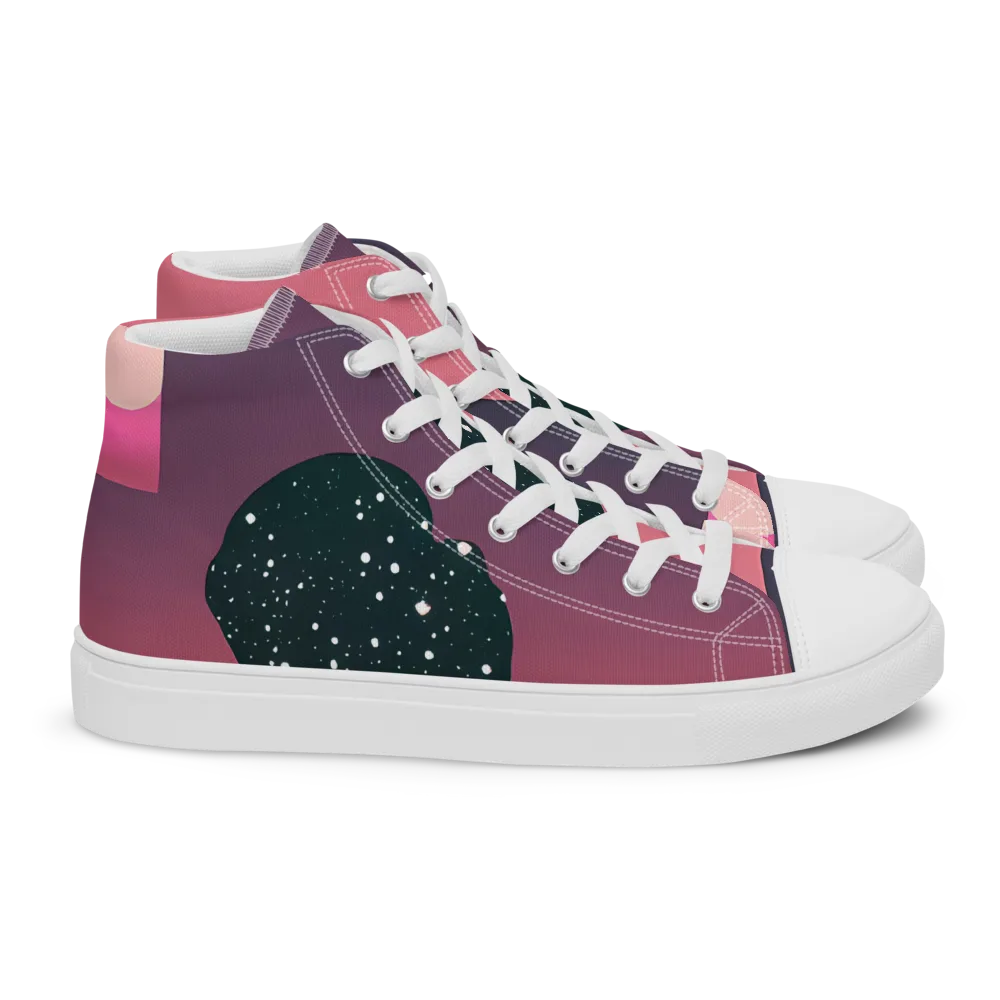 Dreamscape Horizon on Women's High Top Canvas Shoes — Right