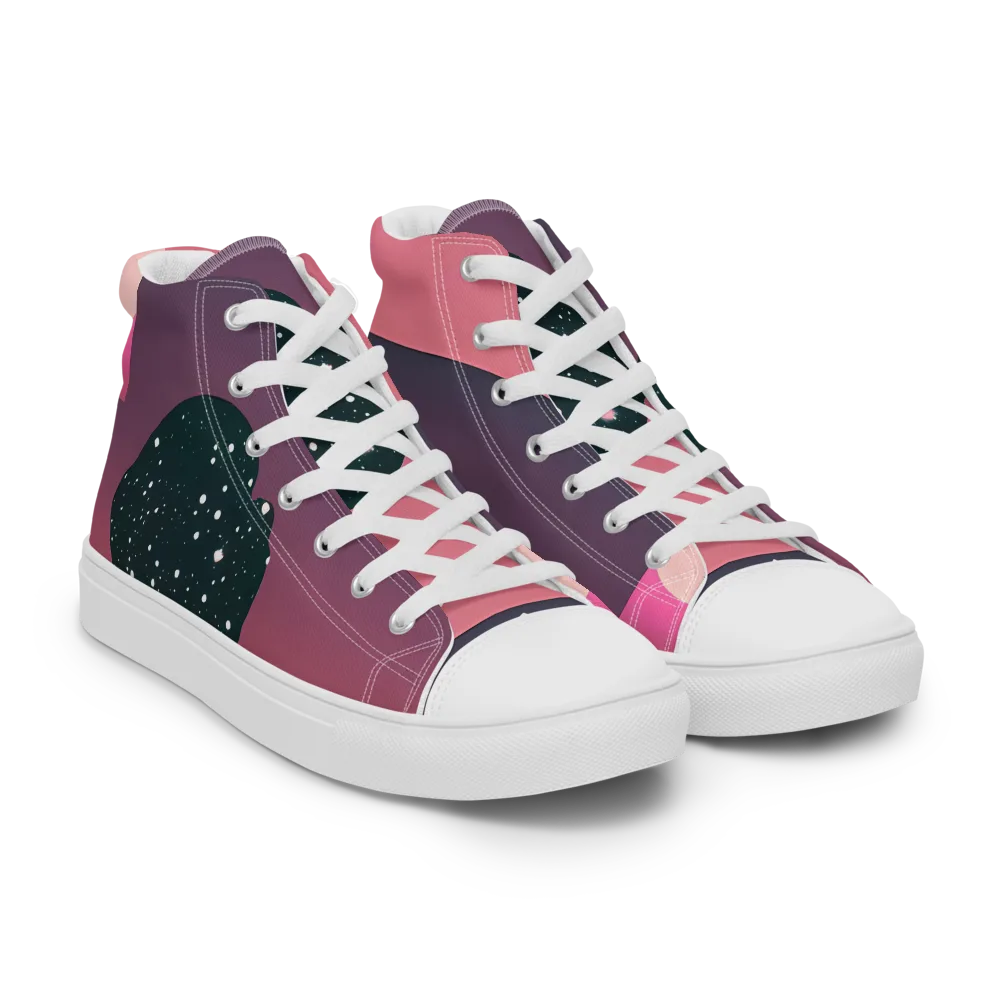 Dreamscape Horizon on Women's High Top Canvas Shoes — Right Front