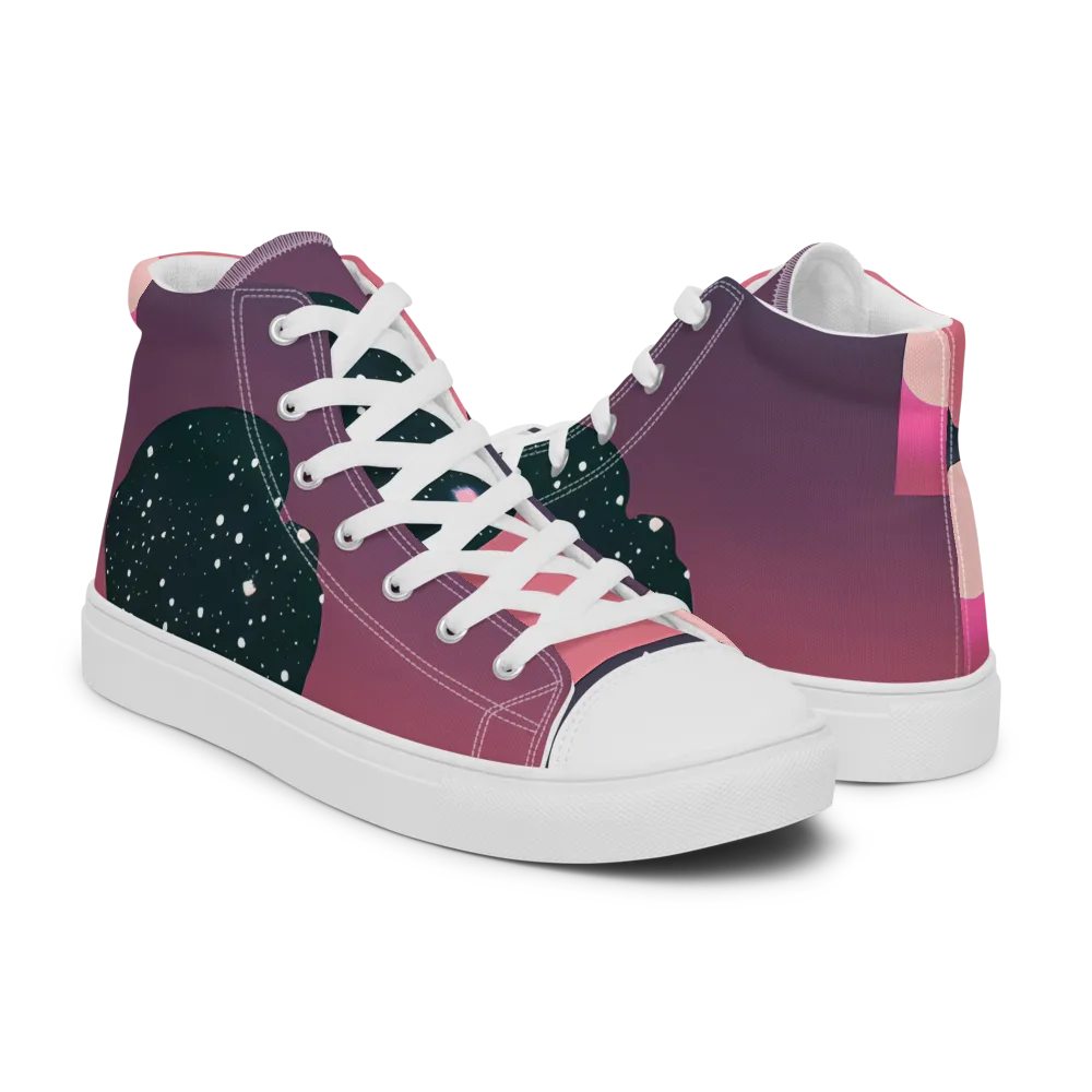 Dreamscape Horizon on Women's High Top Canvas Shoes — Right