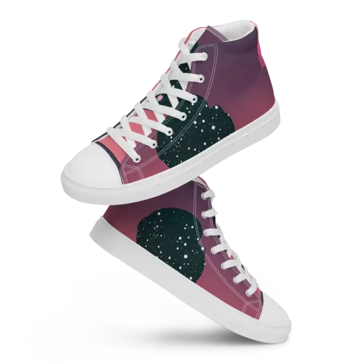 Dreamscape Horizon on a Women's High Top Canvas Shoes