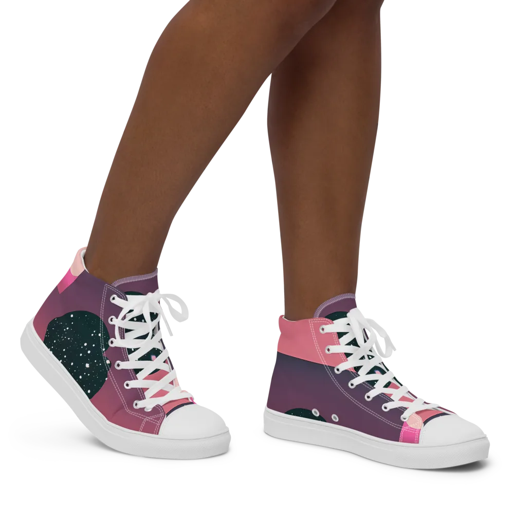 Dreamscape Horizon on Women's High Top Canvas Shoes — Right