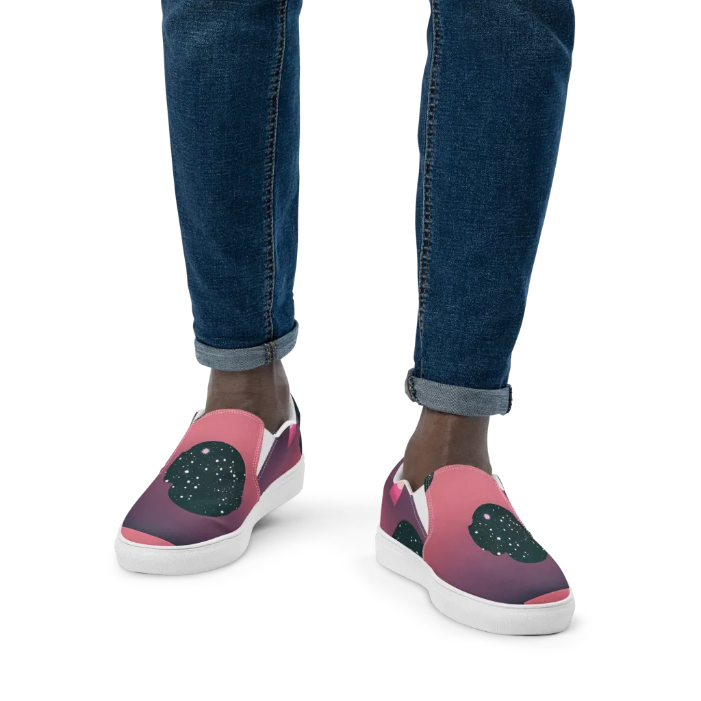 Dreamscape Horizon on Men's Slip-On Canvas Shoes — Front