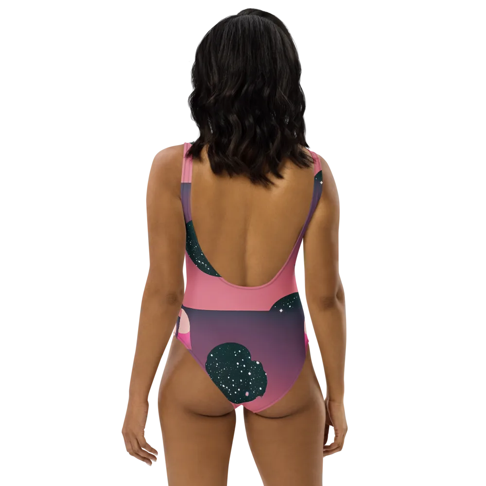 Dreamscape Horizon on One-Piece Swimsuit — Back