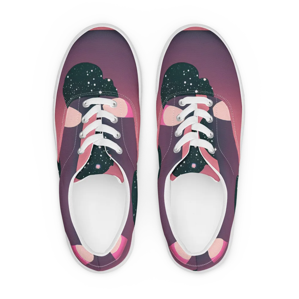 Dreamscape Horizon on Men's Lace-Up Canvas Shoes — Front