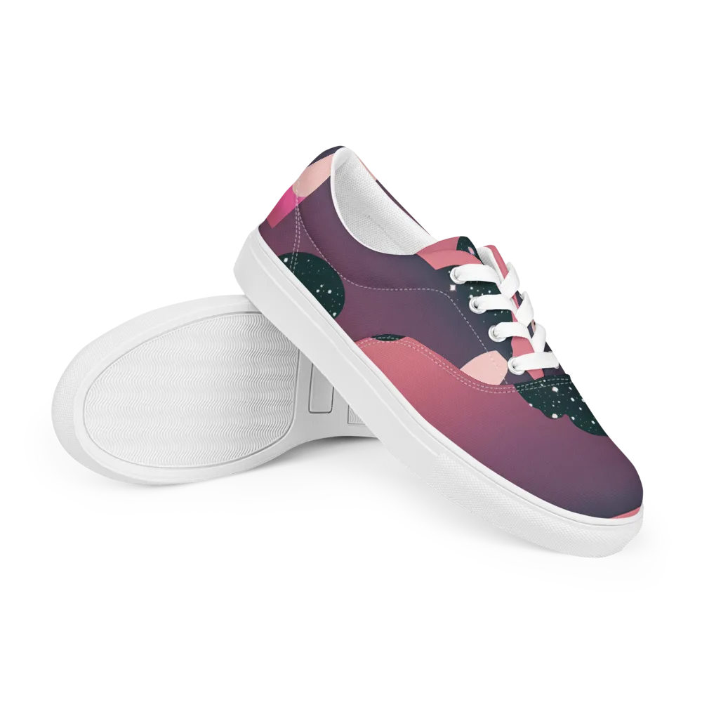 Dreamscape Horizon on Men's Lace-Up Canvas Shoes — Right Front