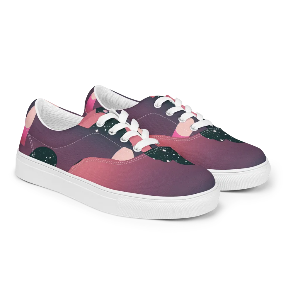 Dreamscape Horizon on Men's Lace-Up Canvas Shoes — Right Front