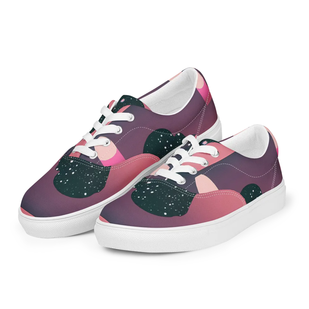 Dreamscape Horizon on Men's Lace-Up Canvas Shoes — Left Front