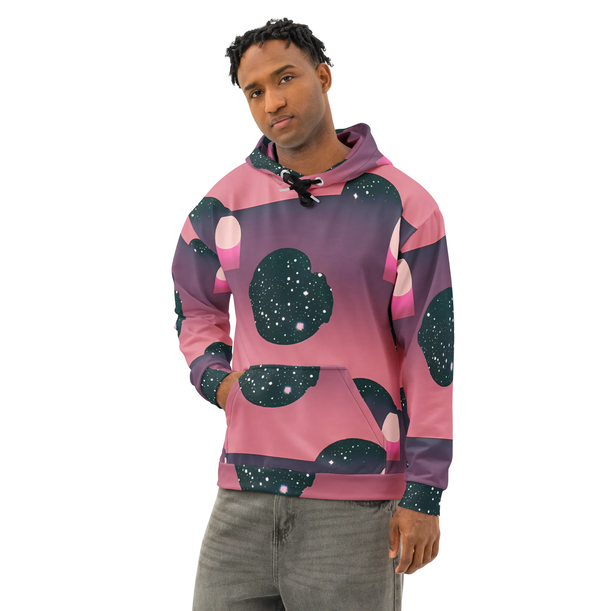 Dreamscape Horizon on Cotton Hoodie — Left Front
