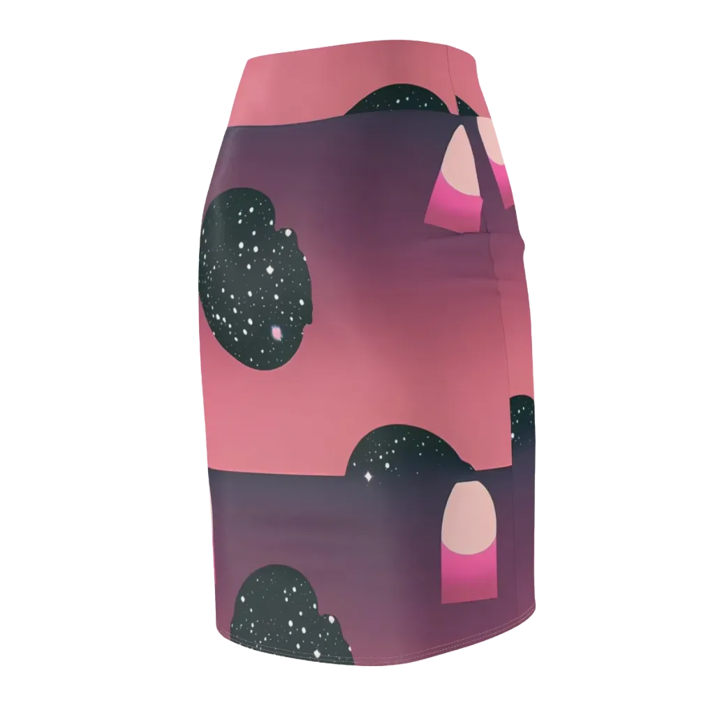 Dreamscape Horizon on Pencil Skirt — Back Side