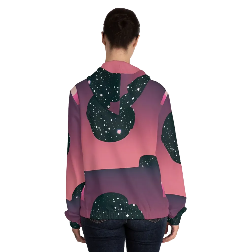 Dreamscape Horizon on Women's Full-Zip Hoodie — Back On Person