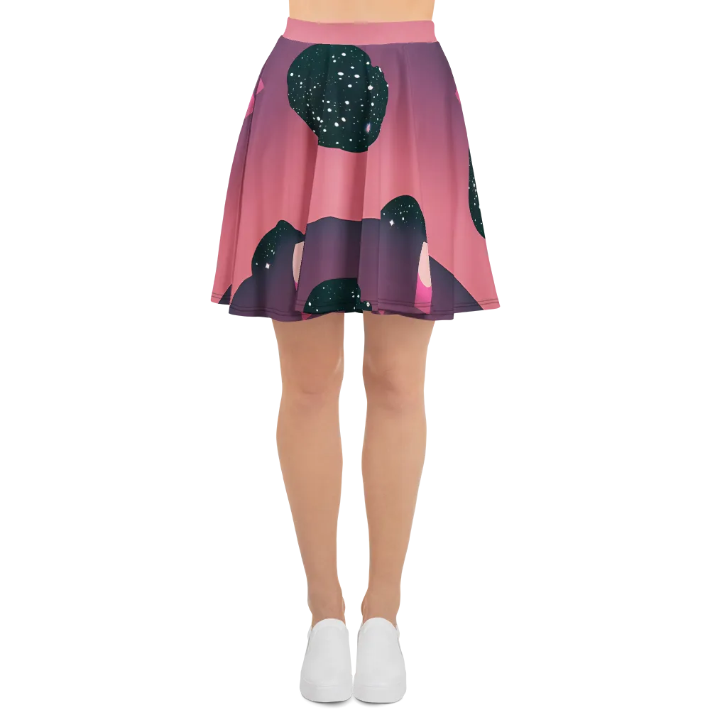 Dreamscape Horizon on Skater Skirt — Front