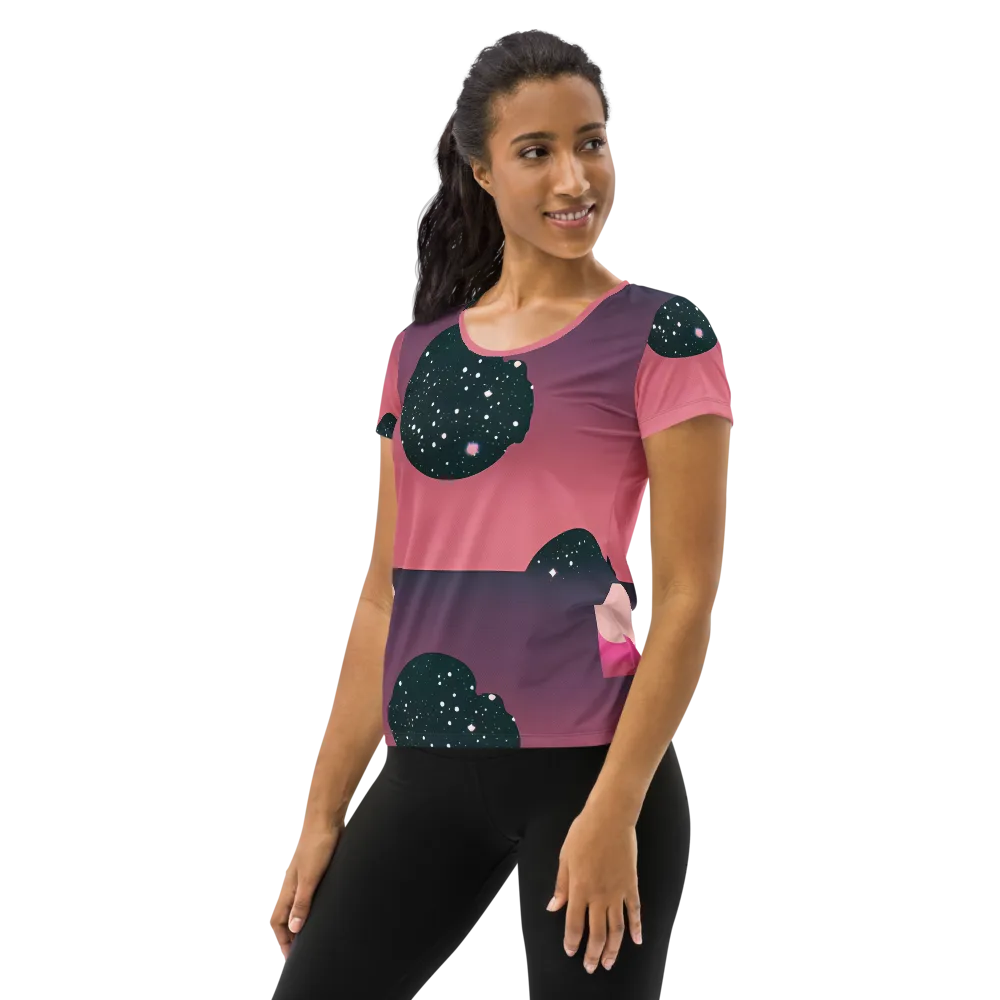 Dreamscape Horizon on Women's Athletic T-Shirt — Left